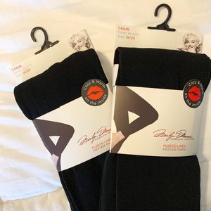 NWT fleece lined footless black tights